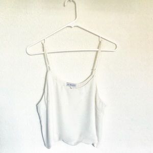 White Chiffon Scalloped Crop Top